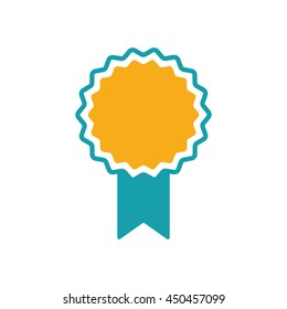 award badge ribbon icon on white background