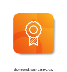 award badge round icon in outline / line and stripes style with colorful smooth gradient background, suitable for mobile and web UI, app button,  infographic, etc