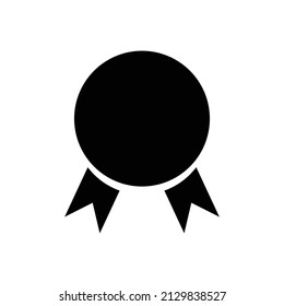 Award badge silhouette icon. Vector.