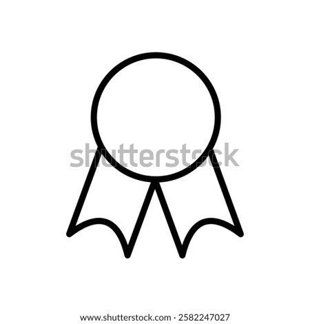 Award badge with two ribbons below