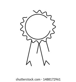 award badge vector black linear flat style icon