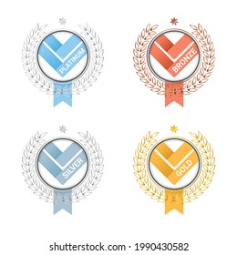 Award badges with different rank level