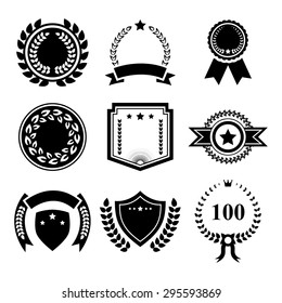Award badges vector icon set
