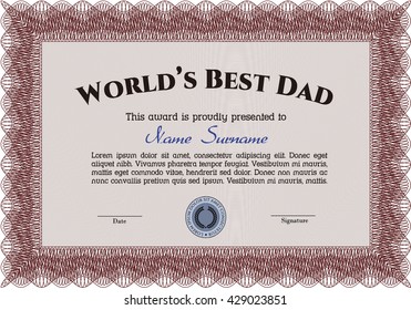 Award Best Father World Stock Vector (Royalty Free) 429023851 ...