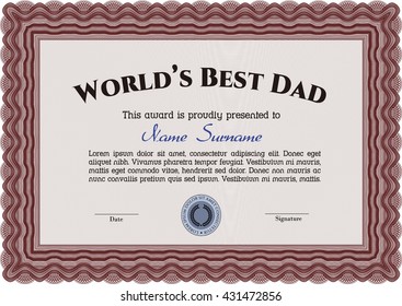 Award: Best Father in the world. 