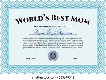 Best Mom Award Cordial Design Detailedwith Stock Vector (Royalty Free ...