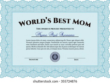 Best Mom Award Cordial Design Detailedwith Stock Vector (Royalty Free ...