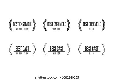 Award Best Movie Ensemble Cast Acting Nomination Winner Vector Icon Set