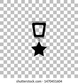 Award. Black flat icon on a transparent background. Pictogram for your project