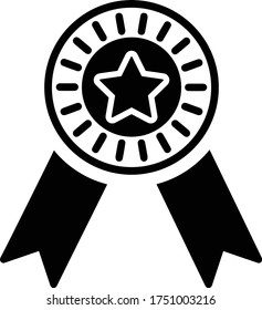 Award black icon, achievement, vector graphics