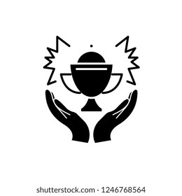 Award black icon, vector sign on isolated background. Award concept symbol, illustration 