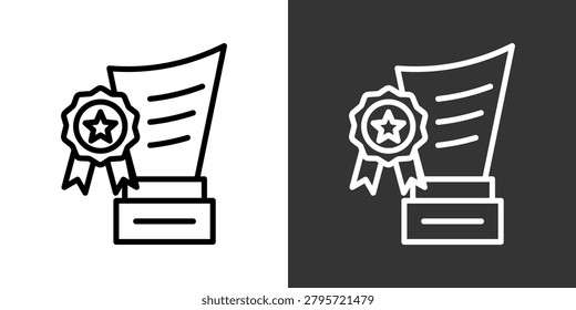 Award Black And White Multiple Style Icon Set Collection Pack Vector Illustration