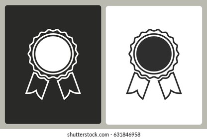 Award - black and white vector icons. Illustration isolated for graphic and web design.
