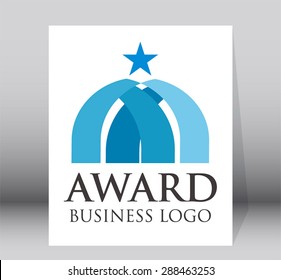 Award business star blue logo company element symbol shape icon template abstract vector design