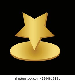 Award ceremony background with 3d gold star award.