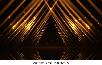 Award ceremony background with golden light rays. Abstract luxury background. Vector illustration