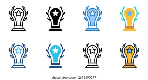 Conjunto de iconos de ceremonia de premios colección de estilo múltiple 
