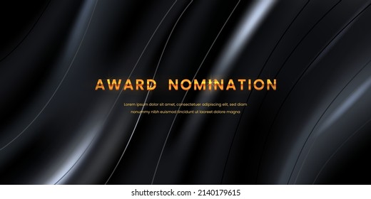 Award ceremony nominee for music or film festival with wave smooth elegant luxury background
