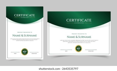 Award Certificate of achievement border template design. Luxury Award, diploma. Elegant and luxurious certificate template. Vector illustration