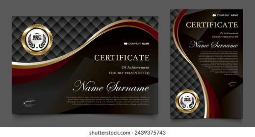 award certificate with a black background with a luxurious gold silhouette.