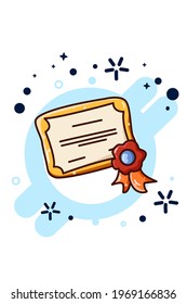 A award certificate cartoon illustration