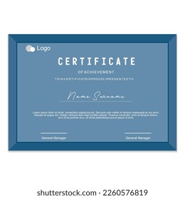 award certificate design template with professional background