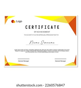 award certificate design template with professional background