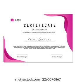 award certificate design template with professional background