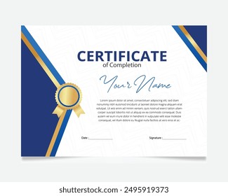 Award certificate design vector template