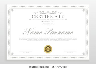 award certificate design with vintage border theme