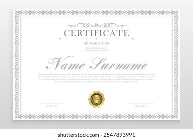 award certificate design with vintage border theme