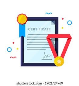 award certificate flat design illustration, isolated stock vector eps10