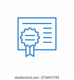 vetor de sinal de ícone de certificado de prêmio