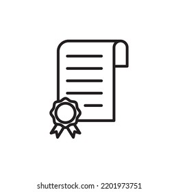 icono de certificado de premio, diseño simple de fondo blanco, línea de diseño minimalista, para aplicación, web, logotipo, etc.