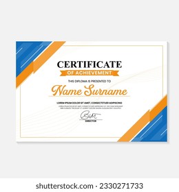 award certificate template with abstract background