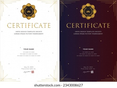 award certificate template design 160
This award certificate design template is highly customizable and can be optimized to your liking by inserting text, logos, photos, and more.