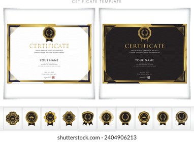 Award certificate template design landscape orientation 128