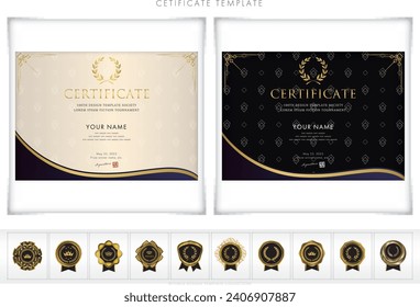 Award certificate template design landscape orientation 130