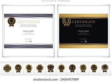 Orientación horizontal del diseño de plantillas de certificados de premio 129