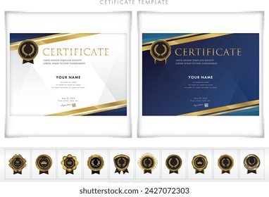 Award certificate template design landscape orientation 133