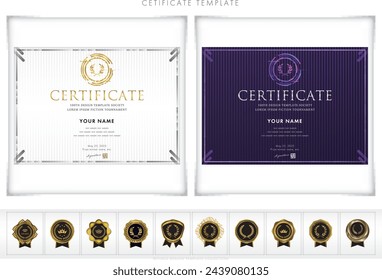 Award certificate template design landscape orientation 136