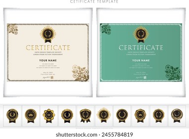 Award certificate template design landscape orientation 142