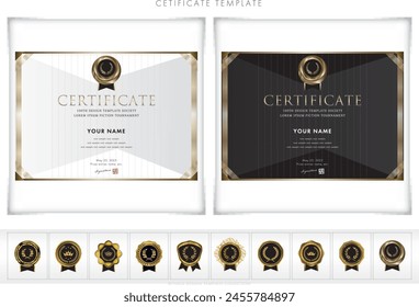 Award certificate template design landscape orientation 143