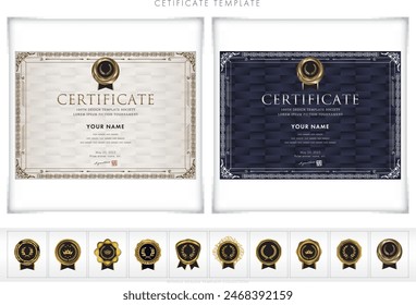 Award certificate template design landscape orientation 146