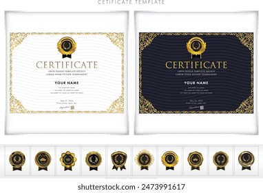 Award certificate template design landscape orientation 149