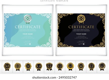 Award certificate template design landscape orientation 152