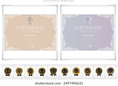 Award certificate template design landscape orientation 154