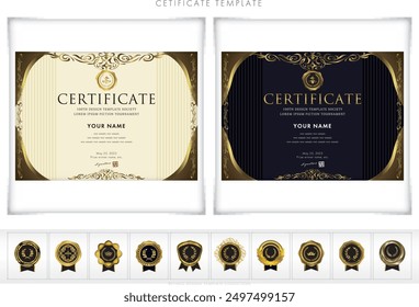 Award certificate template design landscape orientation 153