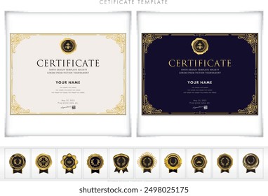 Award certificate template design landscape orientation 155