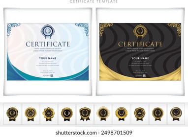 Award certificate template design landscape orientation 158